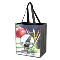 12” W x 13” H Full Color Import Air Ship Glossy Lamination Grocery Shopping Tote Bags